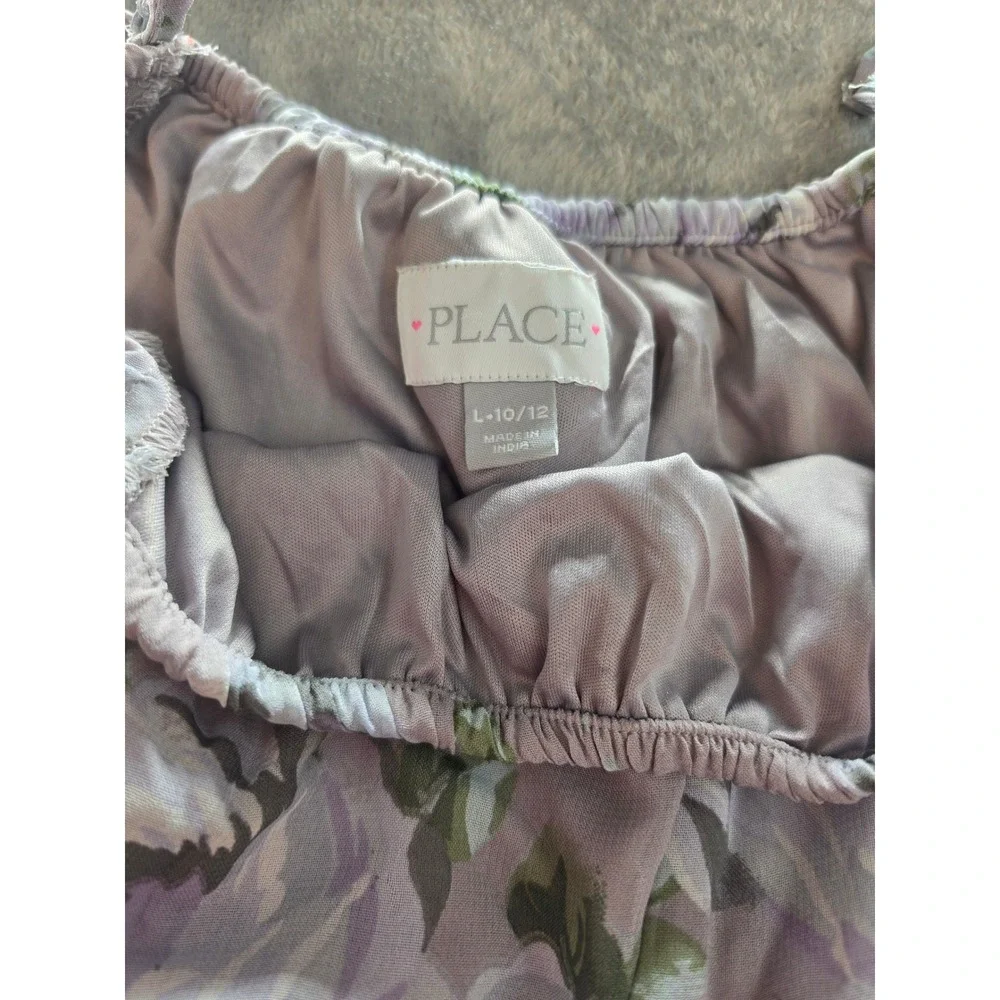 The Childrens Place Girls Purple Floral‎ High Low Maxi Dress Size L 10/12